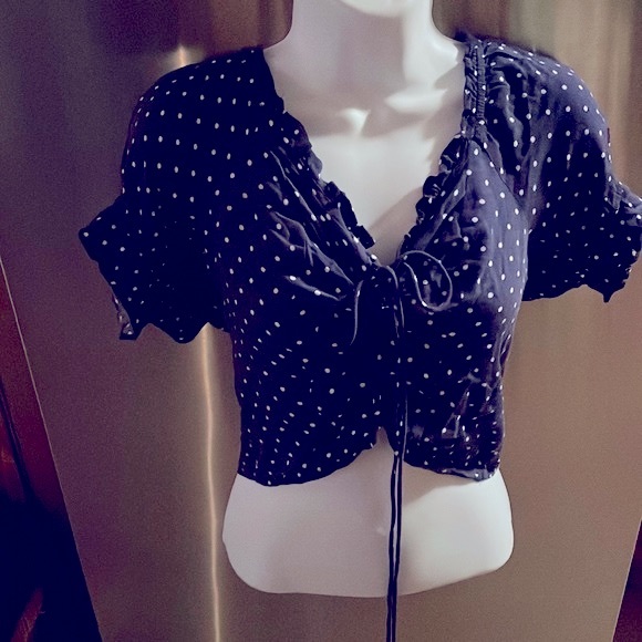 AEO Navy Polka Dot Corset Top 💙🦅 - Picture 4 of 14